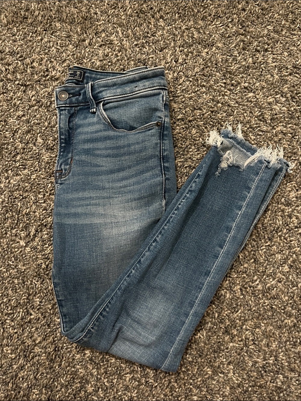 Abercrombie & Fitch Medium Blue Distressed Skinny Jeans